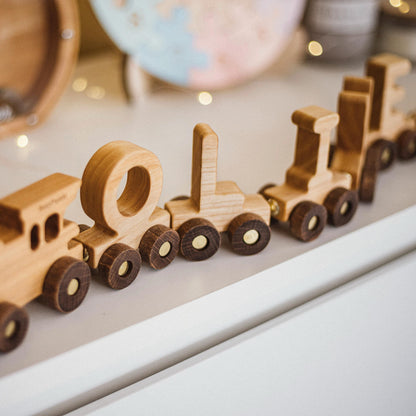 Custom Name Magnetic Train Set Wooden Alphabet Train Toys for Boys Personalized Christening Birthday Gifts Handmade Toys Baby Nursery Decor