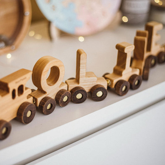 Custom Name Magnetic Train Set Wooden Alphabet Train Toys for Boys Personalized Christening Birthday Gifts Handmade Toys Baby Nursery Decor