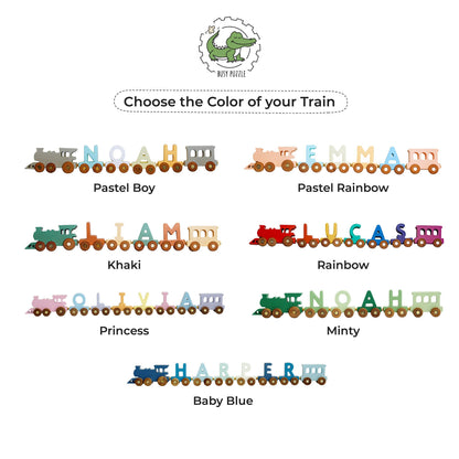 Personalized Train with Magnets Wooden Toys For Toddlers Birthday Boy Gift 1 2 3 Year Old Newborn Keepsake Gift Baby Shower Gift