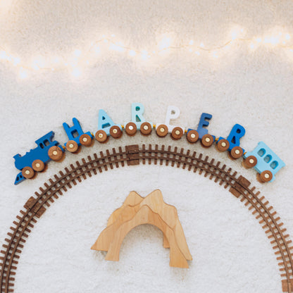 Build Your Train. Baby Name Gift. Colorful Toy Train For Toddler. First Birthday Boy Gift Personalized. Wooden Letter Train With Magnets.