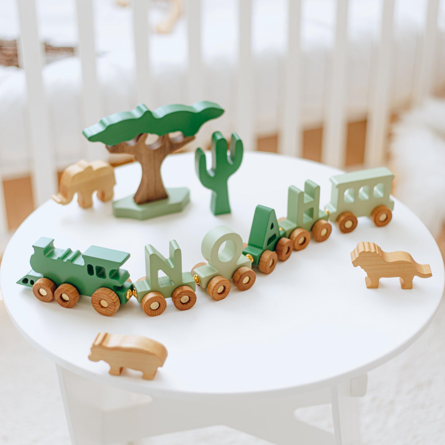 Build Your Own Train. Personalized Trains For Kids. Wooden Toys For Toddlers. Wagon Letter Train With Magnets. Engine and Caboose Included.