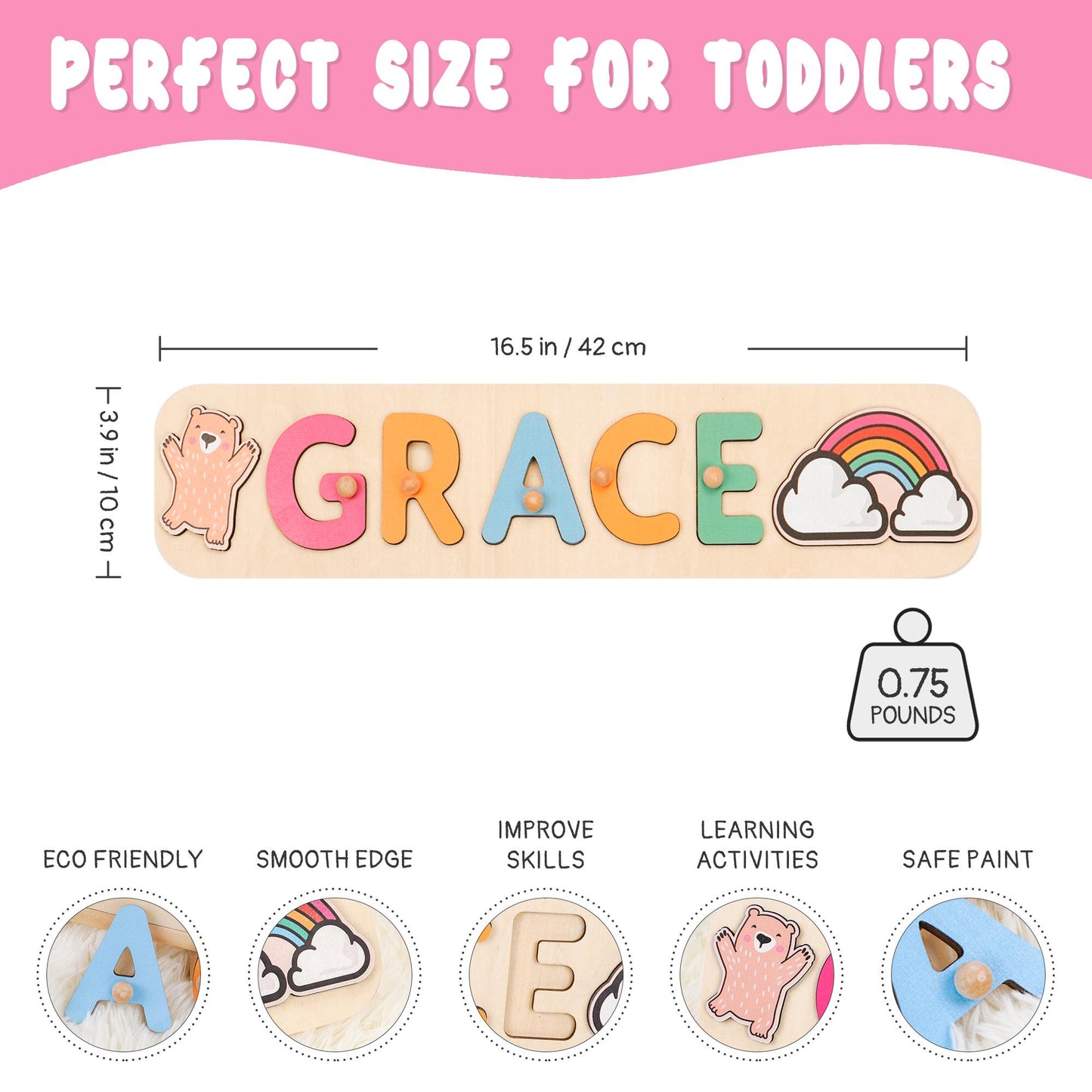 Custom Baby Name Puzzle, Personalized Kids Busy Board, Baby Room Decoration, 1st Christmas Gift for Kids, New Baby Gift, 1st Birthday Gift