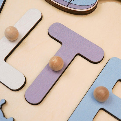 Personalized Baby Girl Name Puzzle, Custom Busy Board, Early Learning Puzzle, Baby Room Decor, Birthday Gift for Kids, Baby Christmas Gift