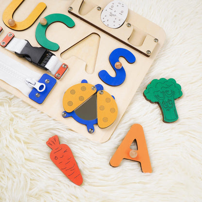 Personalized Baby Name Puzzle, Custom Kids Busy Board, Early Learning Puzzle, Baby Room Decor, Birthday Gift for Kids, Baby Christmas Gift