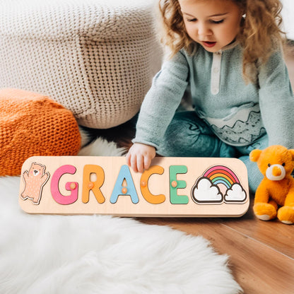Custom Baby Boy Name Puzzle, Personalized Kids Busy Board, Birthday Gift for Kids, Baby Shower Gift, 1st Birthday Gift, 1st Grandson gift