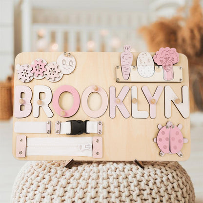 Personalized Baby Name Puzzle, Custom Kids Busy Board, Early Learning Puzzle, Baby Room Decor, Birthday Gift for Kids, Baby Christmas Gift