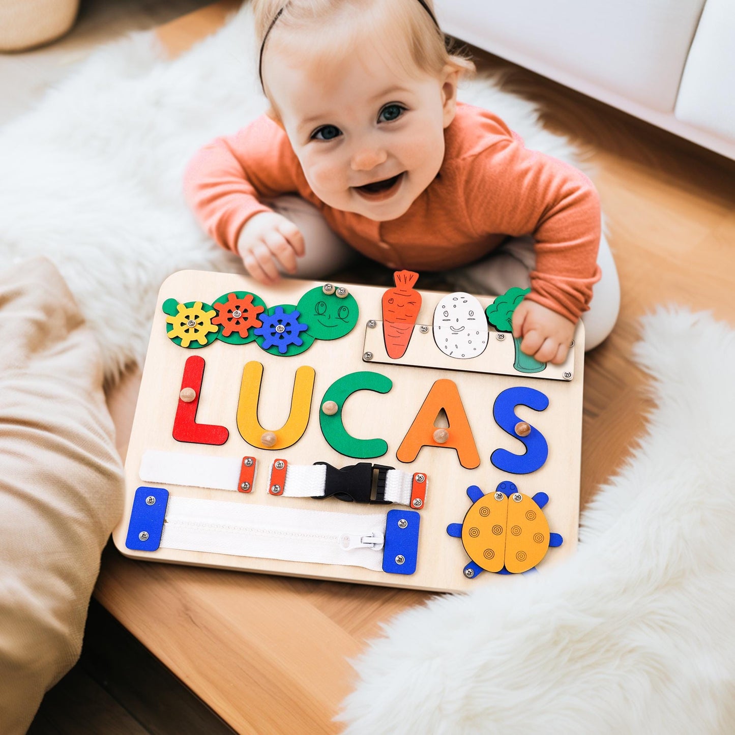 Personalized Name Puzzle, Kids Busy Board, Early Learning Puzzle, Baby Room Decor, 1st Birthday Gift for Kids, Baby Girl 1st Christmas Gift