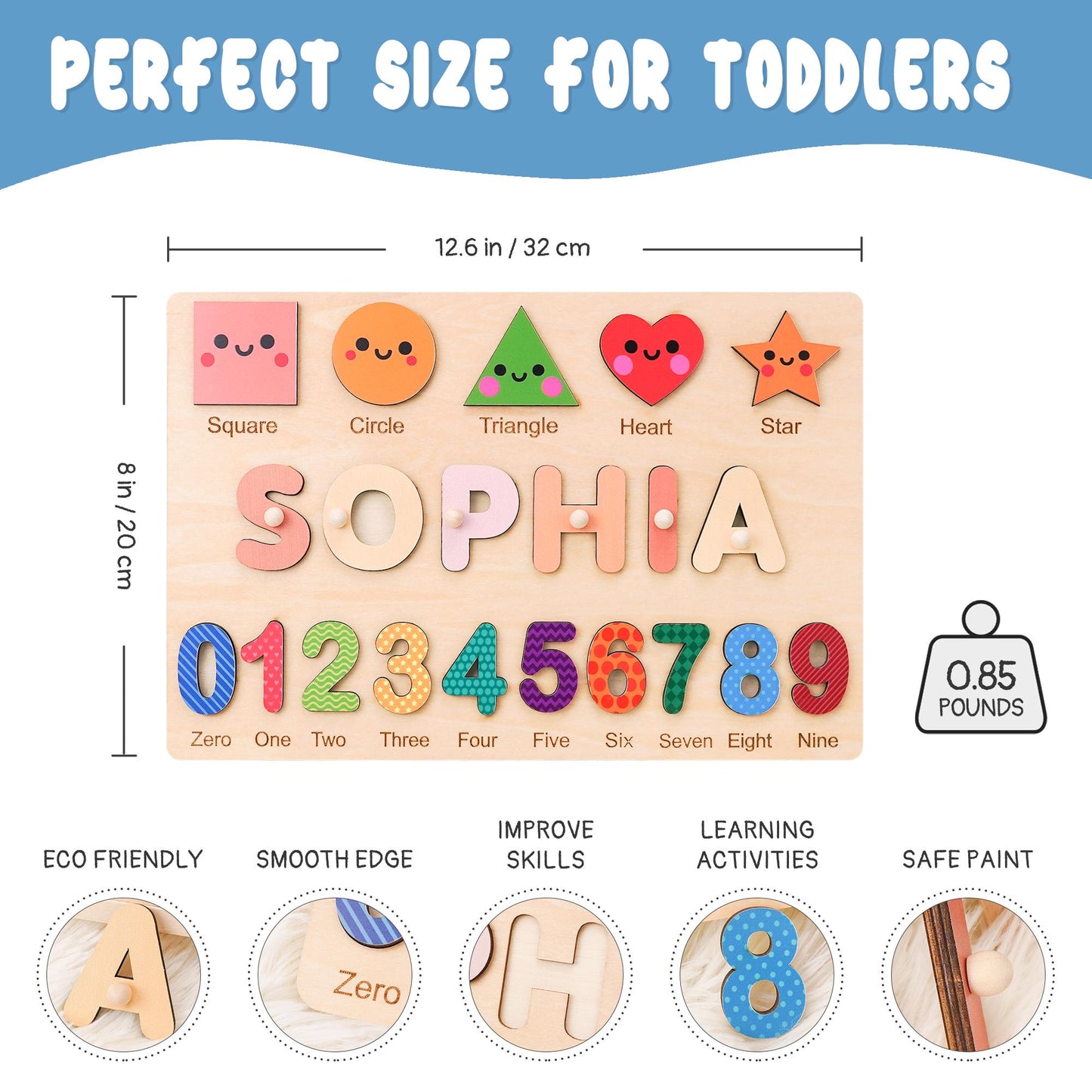 Personalized Baby Girl Name Puzzle, Custom Kids Busy Board, Early Learning Wood Puzzle, 1st Birthday Gift for Baby, Baby Toddler Gift Toy