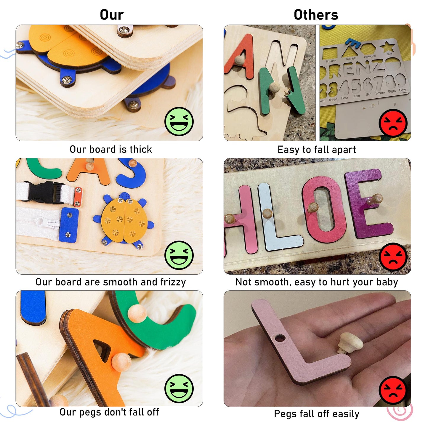 Personalized Baby Name Puzzle, Custom Kids Early Learning Busy Board, Wood Baby Puzzle Toy, 1st Birthday Gift for Kids, Baby Christmas Gift