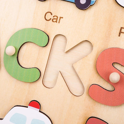 Personalized Baby Name Puzzle, Custom Kids Busy Board, Early Learning Puzzle, Christmas Gift for Kids, Boy 1st Gift, Wooden Baby Boy Car Toy