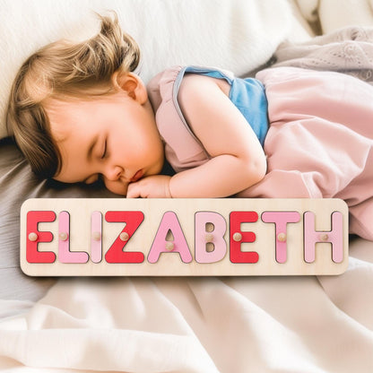 Custom Baby Girl Name Puzzle, Personalized Kids Busy Board, Christmas Gift for Kids, Baby Shower Gift, 1st Birthday Gift, Granddaughter gift