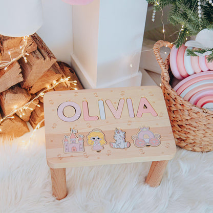 Handmade Wooden Step Stool For Toddlers. Personalized Easter Gift For Grandson. Christening Gift. Nursery Room Decor.