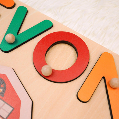 Personalized Baby Name Puzzle, Custom Kids Busy Board, Early Learning Puzzle, Baby Birthday Gift, Kids Christmas Gift, Wood Baby Farm Puzzle