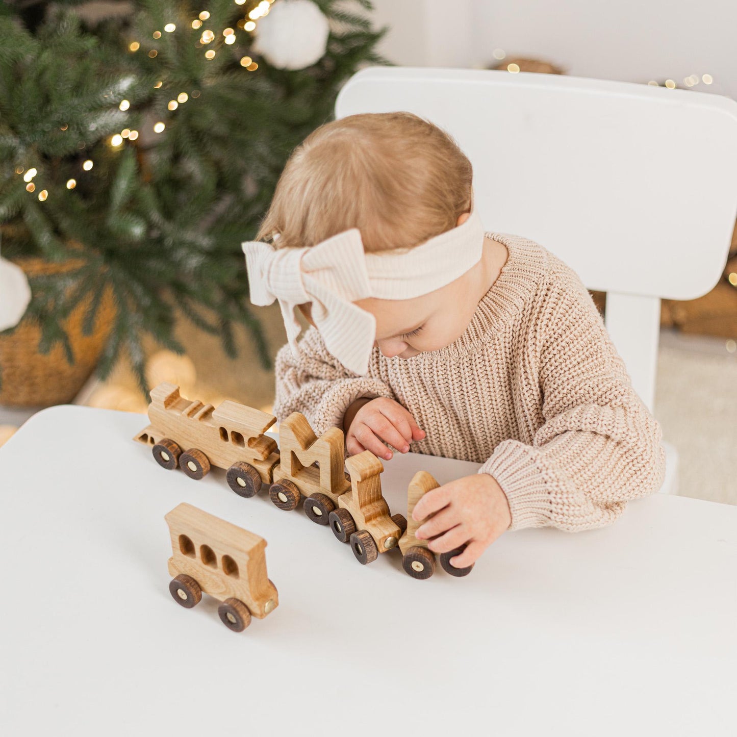 Name Letter Train, Personalized Train, Wooden Custom Train, Montessori Toy For Toddlers, Baby Christening Gift, Baby Boy First Birthday Gift