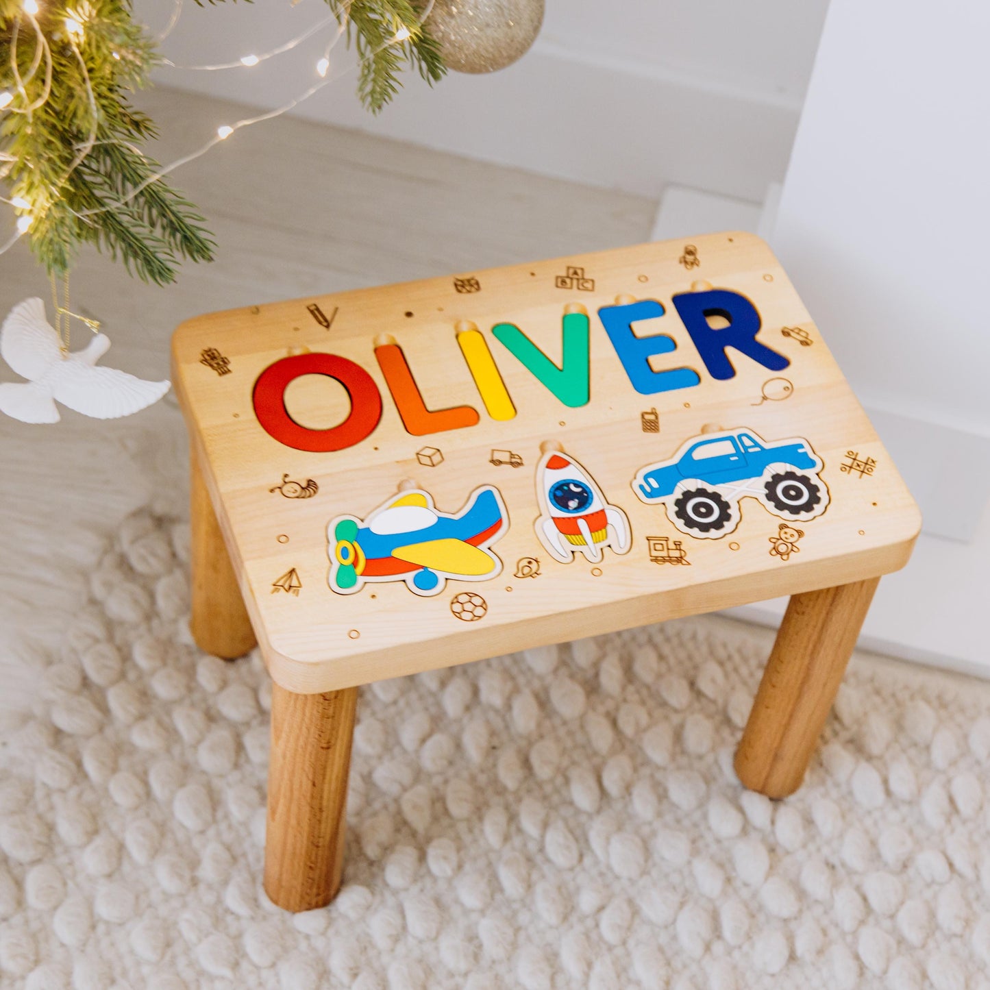Name Puzzle Stool by BusyPuzzle | Gift for Kids | Easter Basket Stuffers
