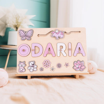 Personalized Baby Girl Name Puzzle, Custom Busy Board, Early Learning Puzzle, Baby Room Decor, Birthday Gift for Kids, Baby Christmas Gift