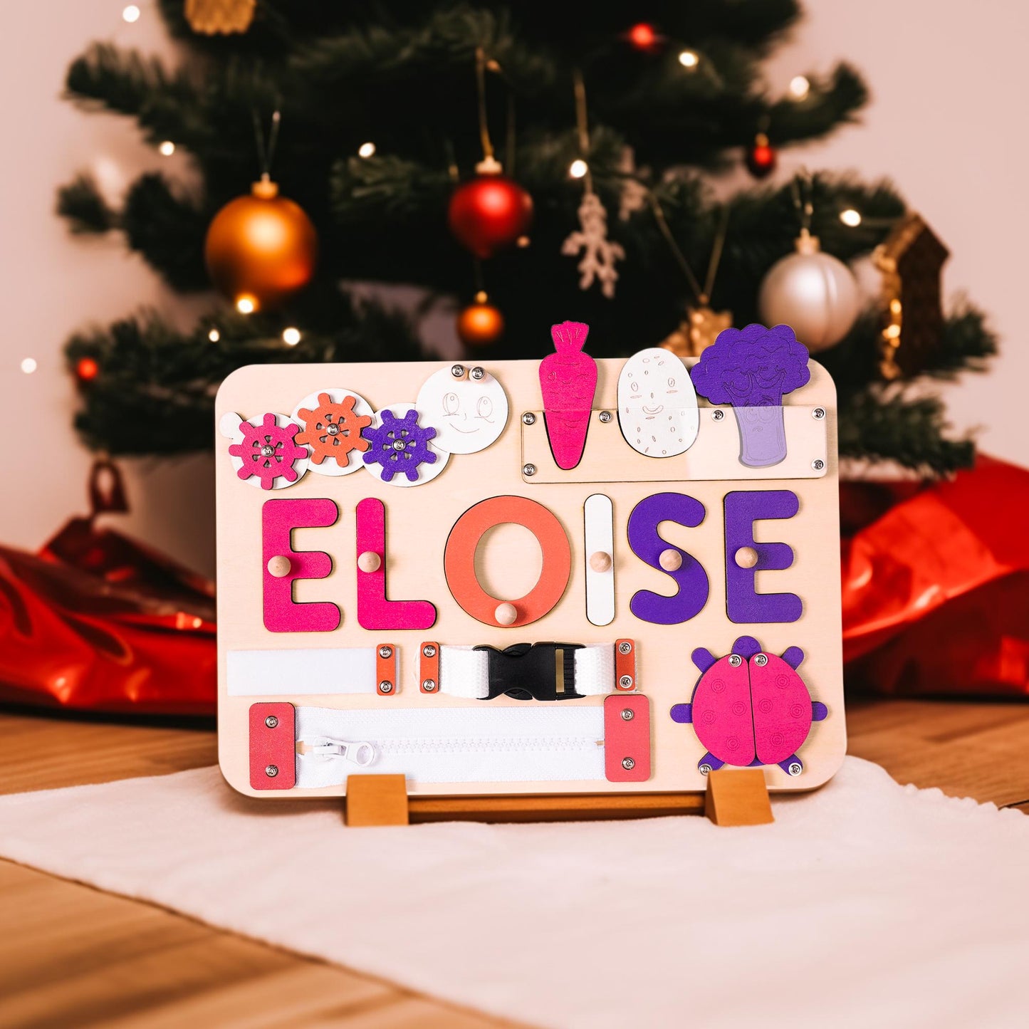 Custom Baby Name Puzzle, Personalized Kids Busy Board, Early Learning Puzzle, Baby 1st Christmas Gift, Kids Birthday Gift, Baby Shower Gift