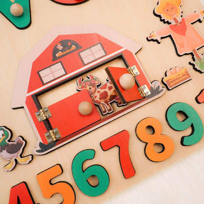 Personalized Baby Name Puzzle, Custom Kids Busy Board, Early Learning Puzzle, Baby Birthday Gift, Kids Christmas Gift, Wood Baby Farm Puzzle