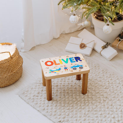 Personalized Children's Step Stool Name Puzzle Step Stool Bench Gifts For Kids 1 2 Year Old Gift Baby Girl Baptism Girl Gift First Christmas