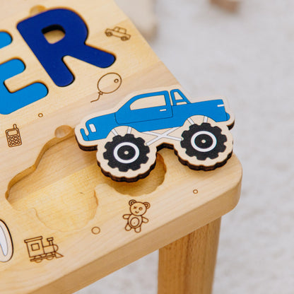 Name Puzzle Stool by BusyPuzzle | Gift for Kids | Easter Basket Stuffers