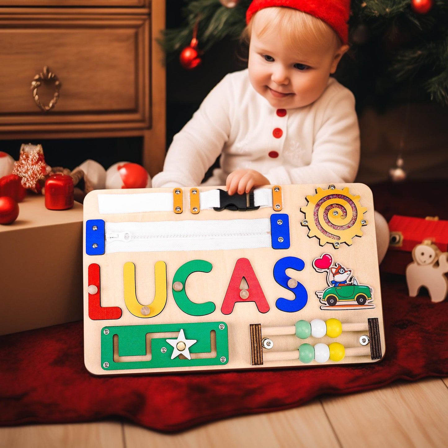 Custom Baby Name Puzzle, Personalized Kids Busy Board, Early Learning Puzzle, 1st Birthday Gift, 1st Christmas Gift for Kids, Baby Girl Gift