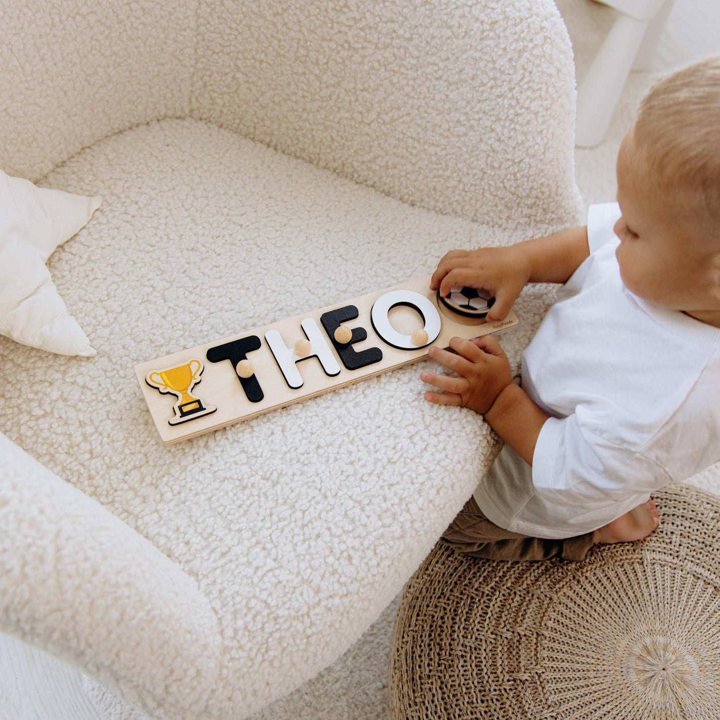 Sport Name Puzzle Rookie of the Year 1st Birthday Boy Personalized First Easter Gift