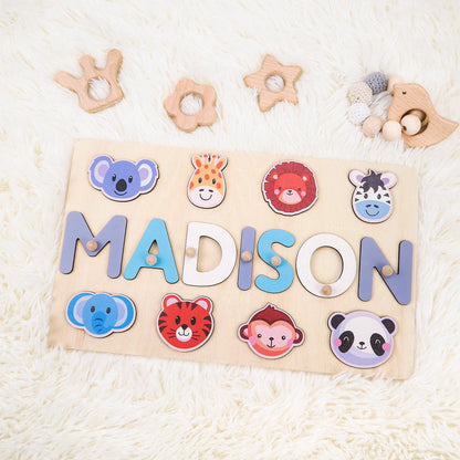 Custom Baby Name Puzzle, Personalized Kids Busy Board, Wood Baby Room Decor, Birthday Gift for Kids, Baby Shower Gift, 1st Christmas Gift