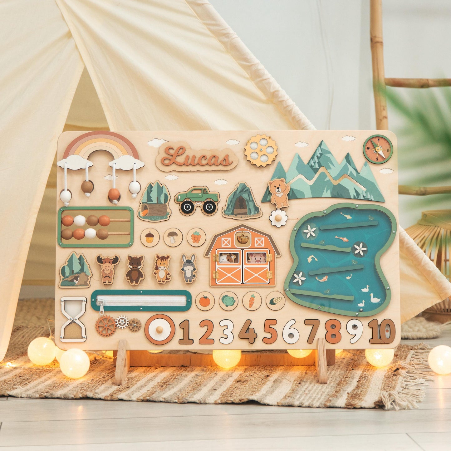 Large Busy Board Personalized Busy Board, Wooden Busy Board