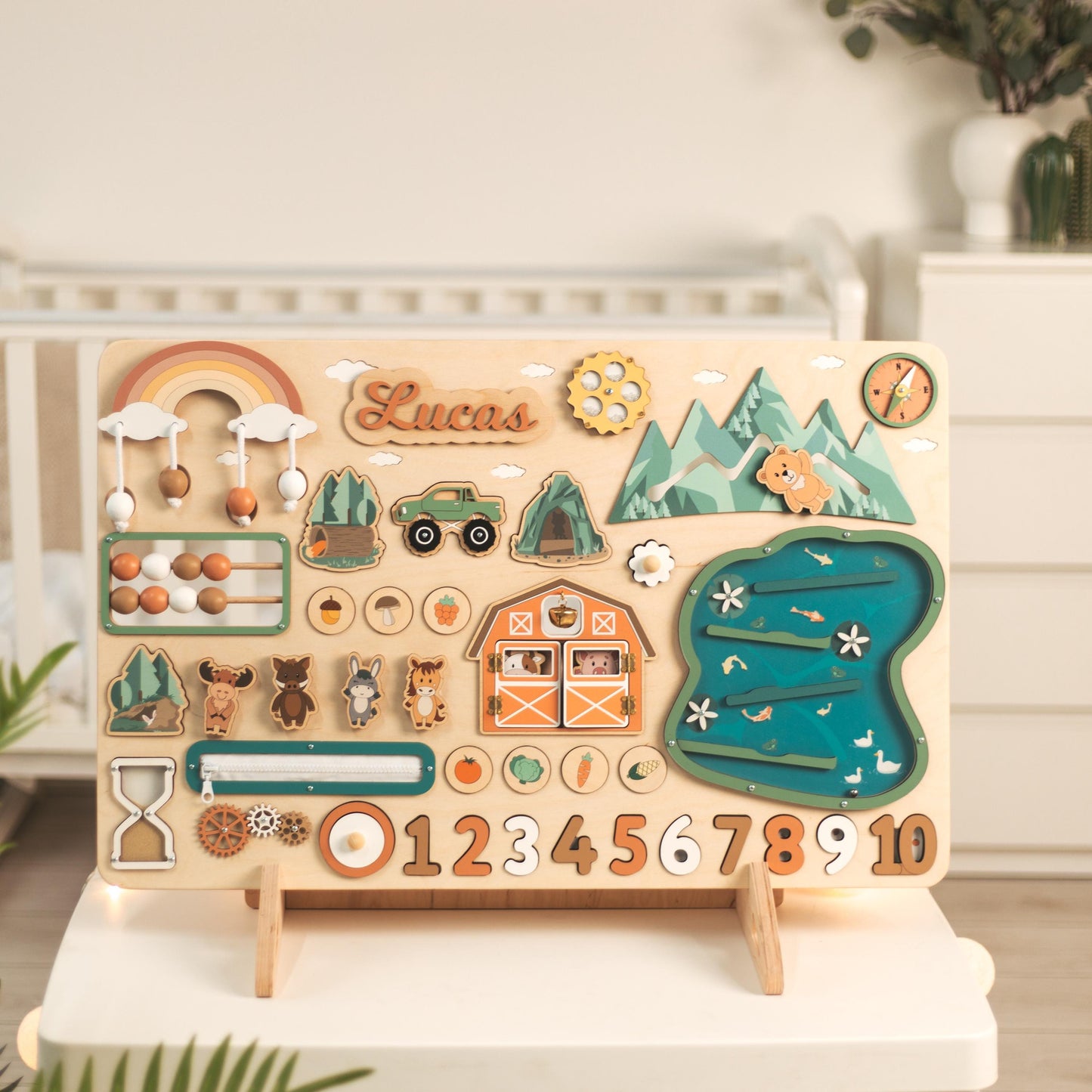 Large Busy Board Personalized Busy Board, Wooden Busy Board