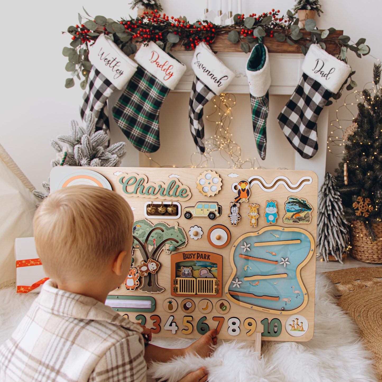 Busy Board Personalized Toddler Activity Board Montessori Board