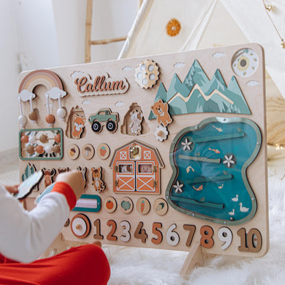Busy Board Personalized Toddler Activity Board Montessori Board