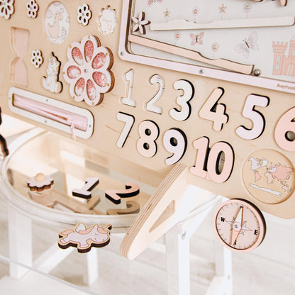 Wood Large Interactive Busy Board Personalized - 1st Birthday & First Christmas Gift For Son, Grandson, Godson, Nephew