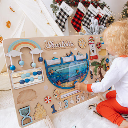Large Pink Busy Board Personalized - Christmas Gift For Granddaughter