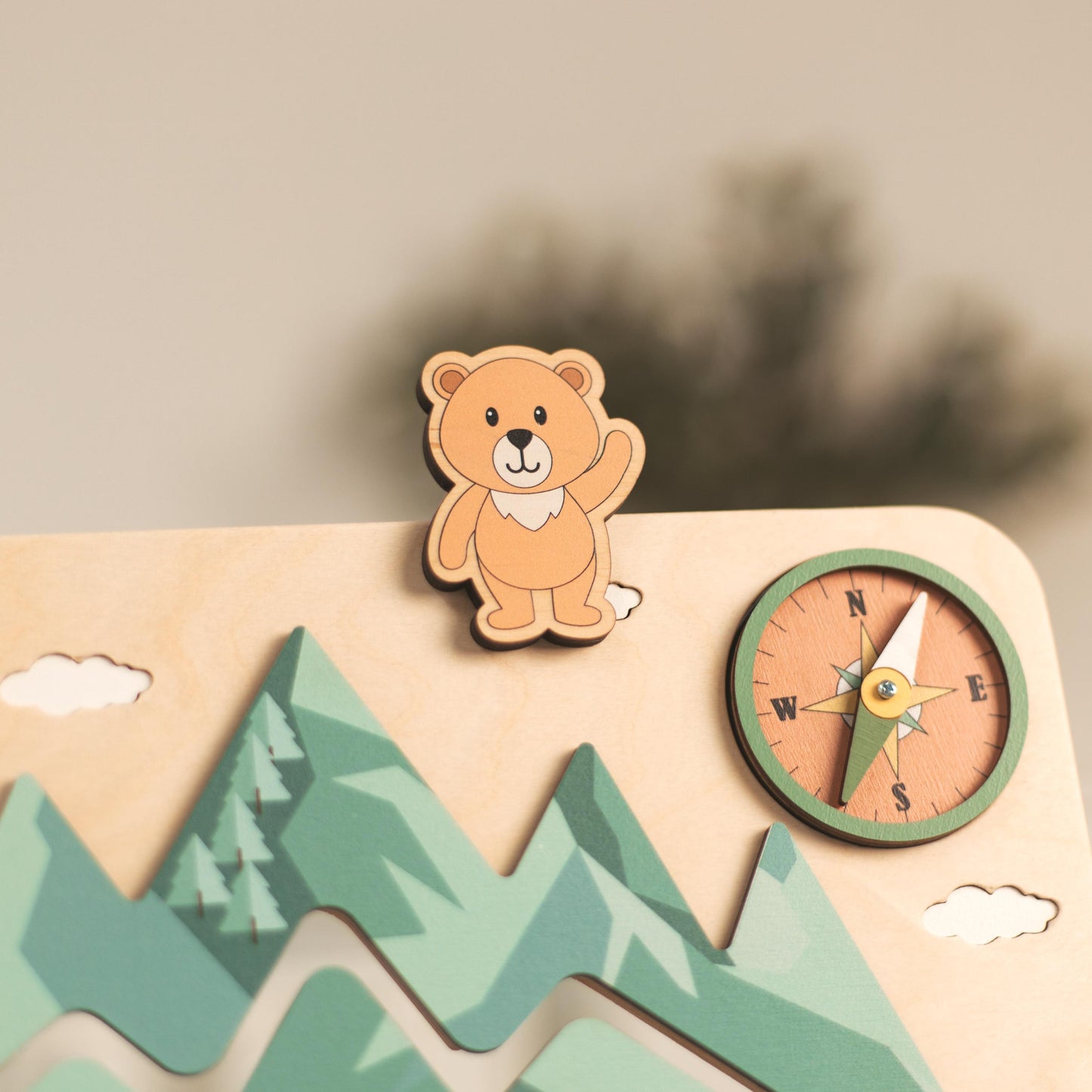 Woodland Busy Board Imaginative Play Large Montessori Board Personalized Gift For Grandson