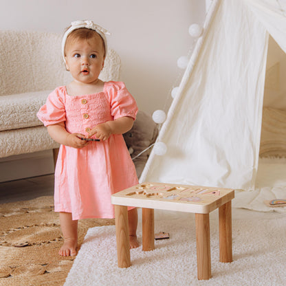 Custom Name Puzzle Stool Puzzle Step Stool First Birthday Gift Baby Keepsake Handcrafted Educational Gift Unique Toddler Toy Natural Wood