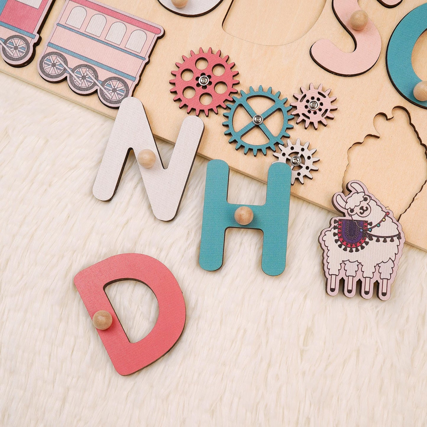 Custom Baby Name Puzzle, Personalized Kids Busy Board, Early Learning Puzzle, 1st Birthday Gift for Child, Birthday Gift, Wooden Baby Puzzle
