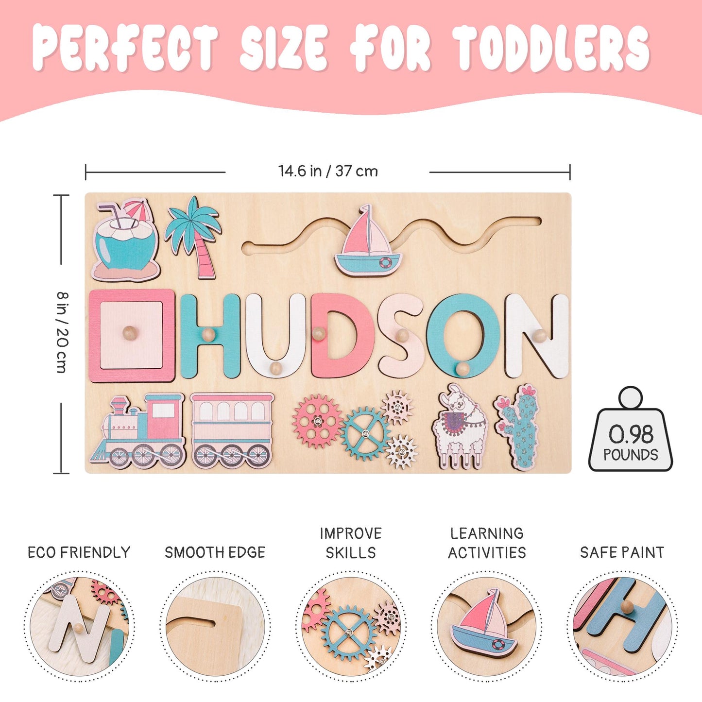 Custom Baby Name Puzzle, Personalized Kids Busy Board, Early Learning Puzzle, 1st Birthday Gift for Child, Birthday Gift, Wooden Baby Puzzle