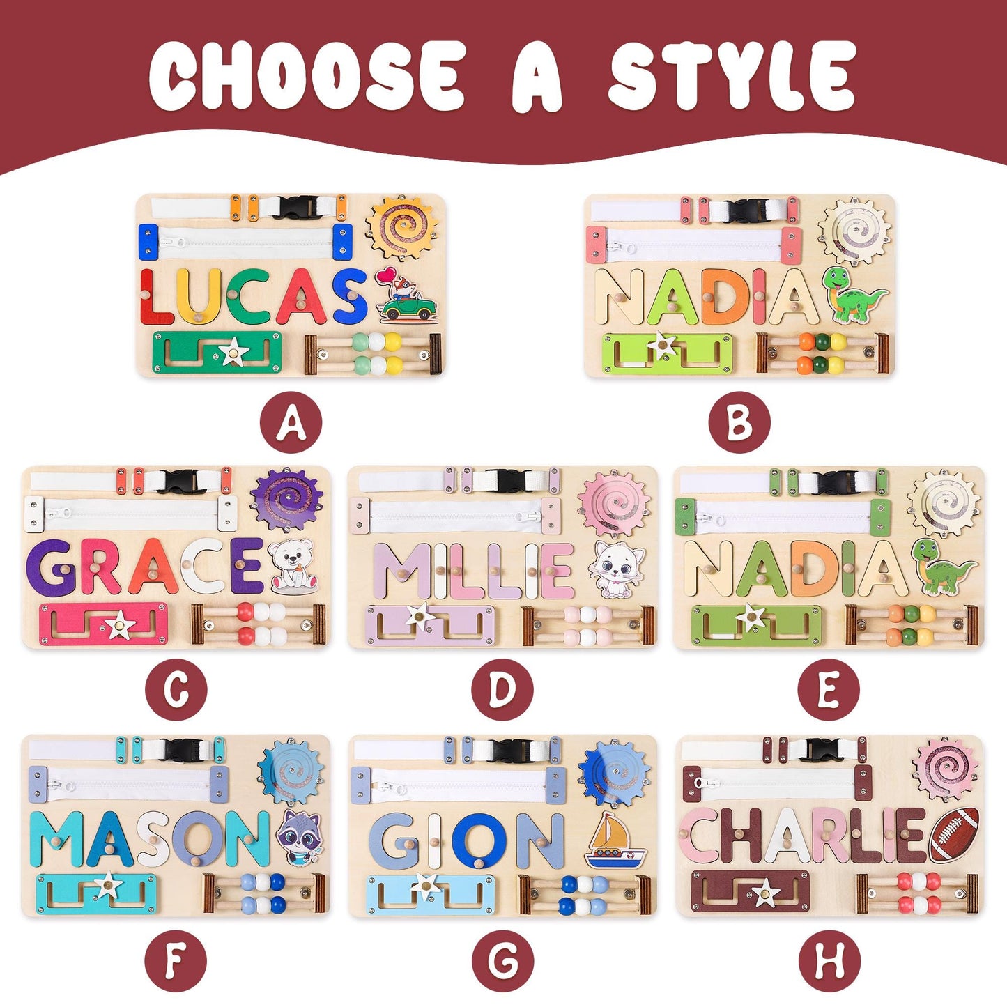 Custom Baby Name Puzzle, Personalized Kids Busy Board, Early Learning Puzzle, 1st Birthday Gift, 1st Christmas Gift for Kids, Baby Girl Gift