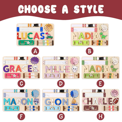 Custom Baby Name Puzzle, Personalized Kids Busy Board, Early Learning Puzzle, 1st Birthday Gift, 1st Christmas Gift for Kids, Baby Girl Gift