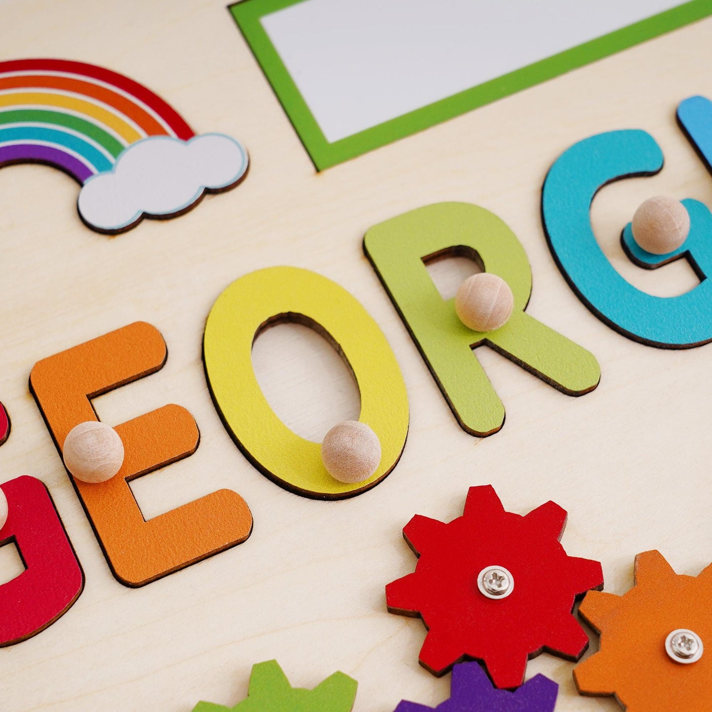 Personalized Baby Name Puzzle, Custom Kids Early Learning Busy Board, Wood Baby Puzzle Toy, 1st Birthday Gift for Kids, Baby Christmas Gift