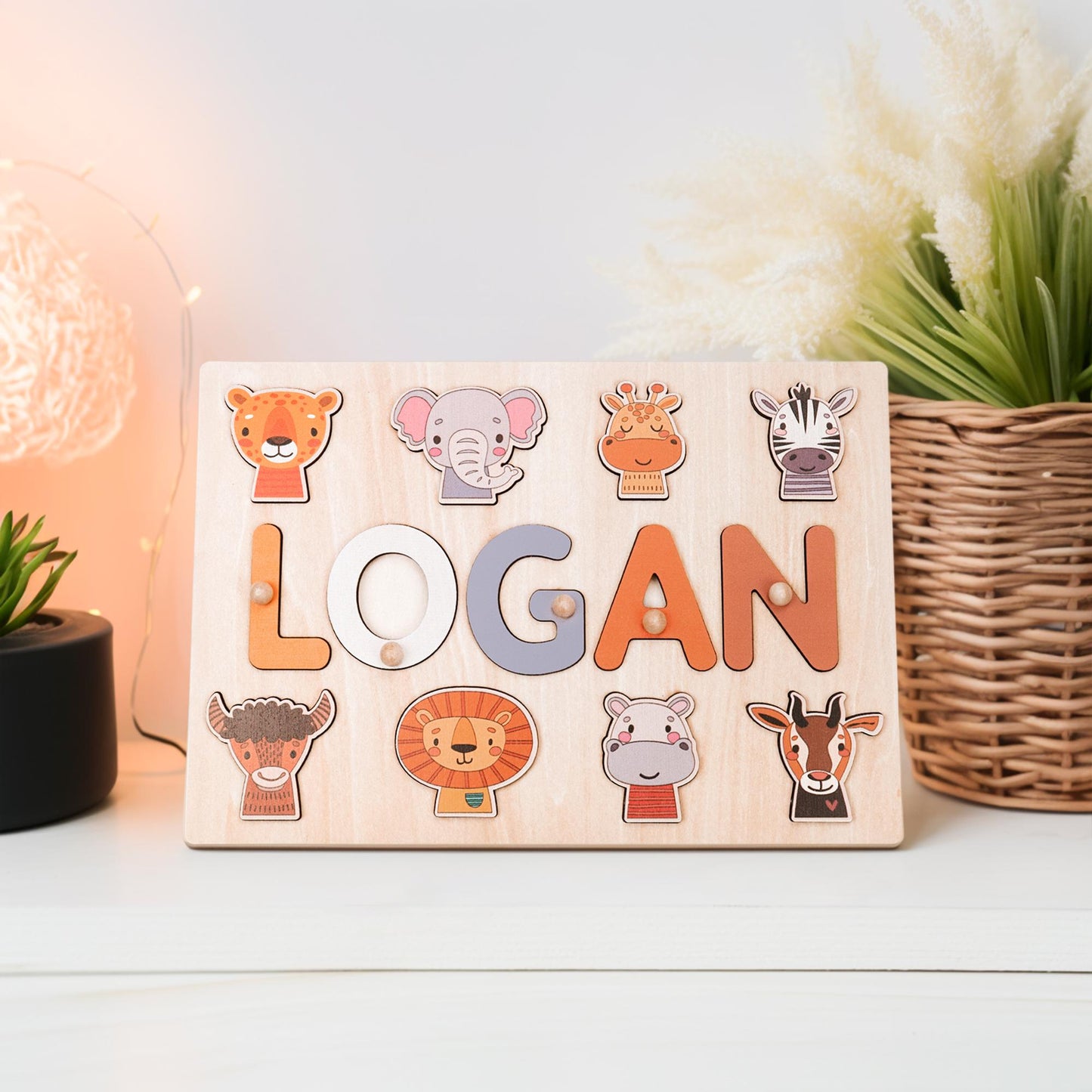 Custom Baby Name Puzzle, Personalized Kids Busy Board, Wood Baby Room Decor, Birthday Gift for Kids, Baby Shower Gift, 1st Christmas Gift