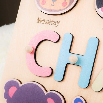 Custom Baby Name Puzzle, Personalized Kids Busy Board, Wood Baby Room Decor, Birthday Gift for Kids, Baby Shower Gift, 1st Christmas Gift