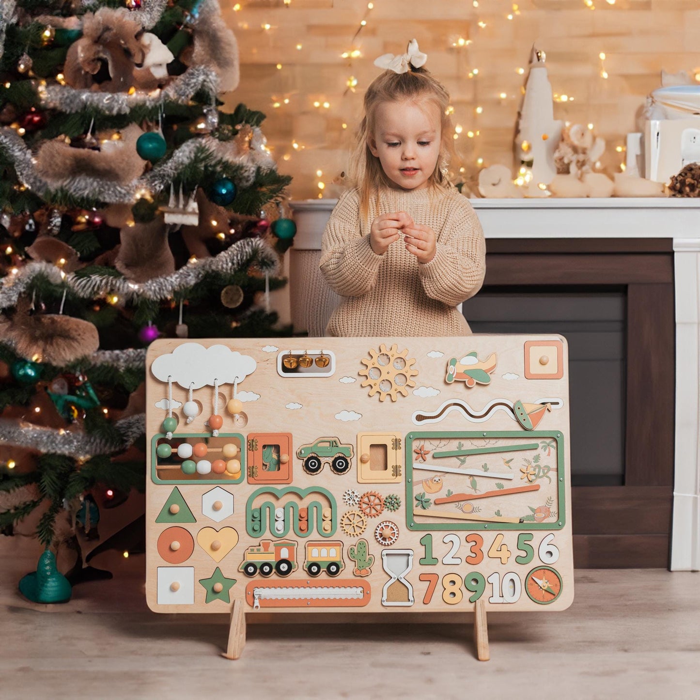 Large Busy Board Personalized Busy Board, Wooden Busy Board
