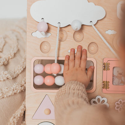 Personalized Montessori Busy Board for Toddlers – Wooden Sensory Board, Fidget Toy for Autism & ADHD, Developmental Learning Toy