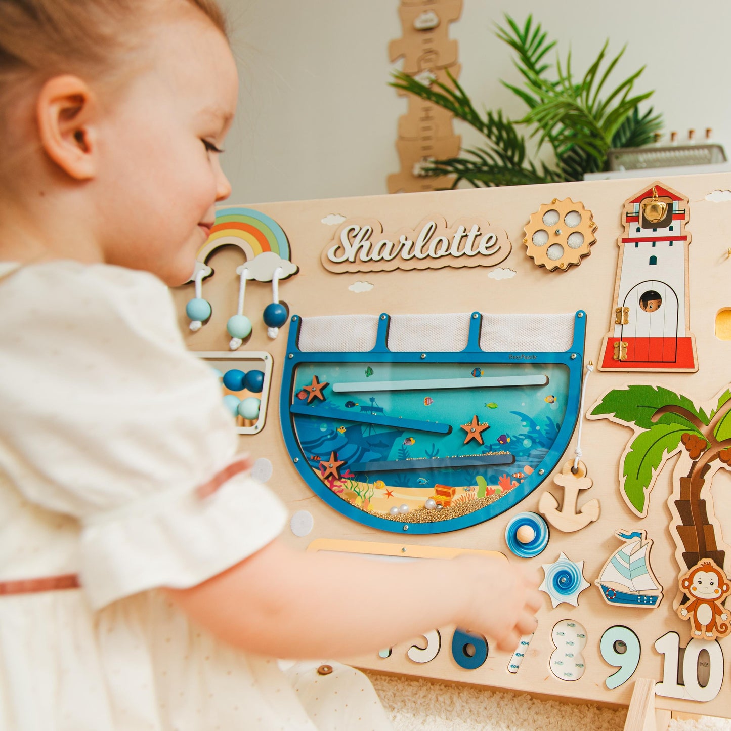 Woodland Busy Board, Custom Board, Personalized Montessori Board