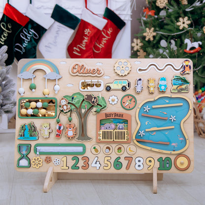 Personalized Large Busy Board - Woodland Playroom Activity Board