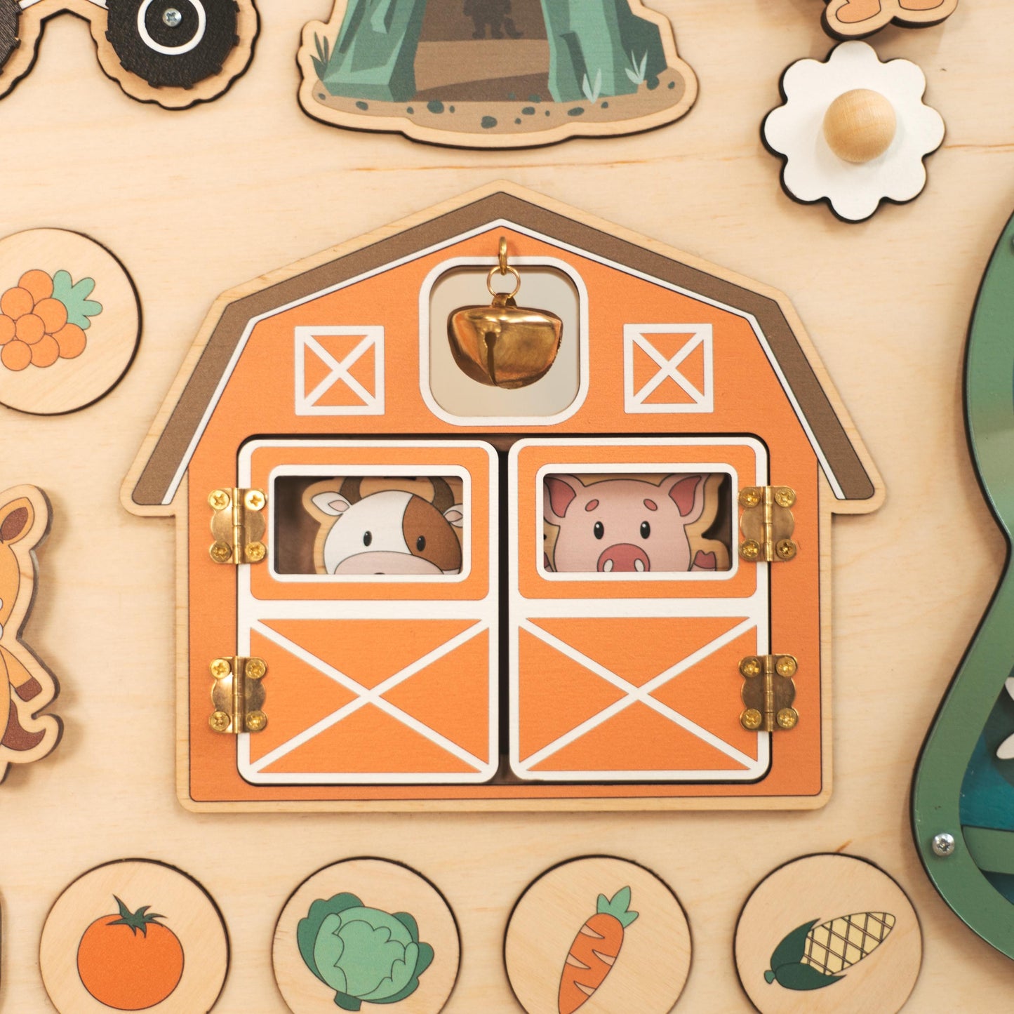 Woodland Busy Board Imaginative Play Large Montessori Board Personalized Gift For Grandson