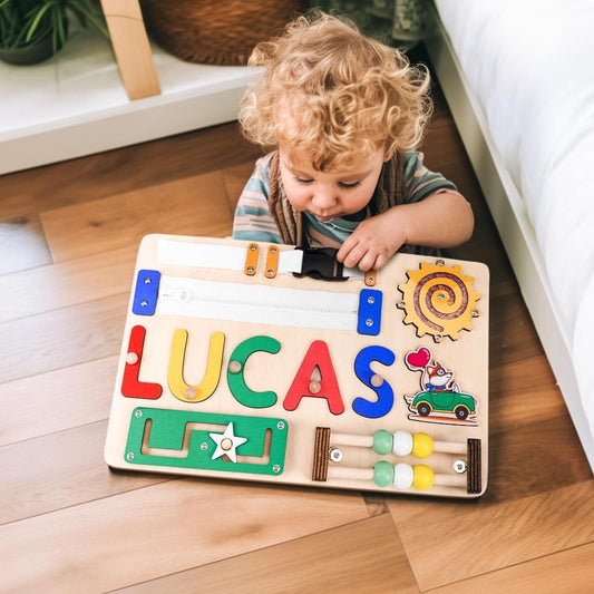 Custom Baby Name Puzzle, Personalized Kids Busy Board, Early Learning Puzzle, 1st Birthday Gift, Baby Shower Gift, Christmas Gift for Kids
