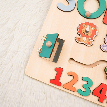 Wooden Baby Name Puzzle, Personalized Kids Toddler Puzzle, Early Learning Busy Board, 1st Birthday Gift , Wood Baby Toy, 1st Christmas Gift