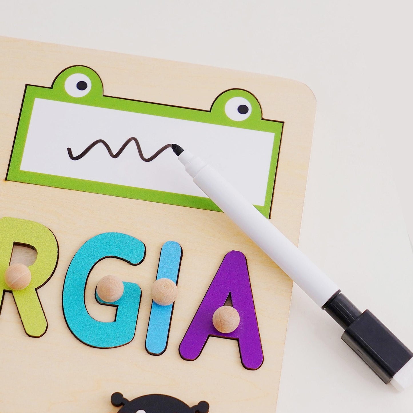 Personalized Baby Name Puzzle, Custom Kids Early Learning Busy Board, Wood Baby Puzzle Toy, 1st Birthday Gift for Kids, Baby Christmas Gift